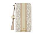 Folio Case Stripe TasselCharm Magsafe iPhone 15 Pro MICHAEL KORS Vanilla MKSTTCVNLFLIP2361P