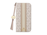 MICHAEL KORS - �t�H���I �P�[�X �X�g���C�v �^�b�Z���`���[���t  Magsafe�Ή�  iPhone 16 Pro�i6.3�C���`�j �P�[�X  Vanilla MKSTTCVNLFLIP2463P �y864�z