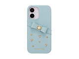 Samantha Thavasa- Wrap Case with Bijou for iPhone2024 6.1inch m Light Blue n  Light Blue STLBEWPWBIP24