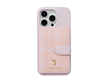 Samantha Thavasa- Wrap Case with Plaid Magsafe Card Wallet for iPhone2024 6.3inch m Lavender Pink n  Lavender Pink STLPKWPCWIP2463P
