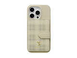 Samantha Thavasa- Wrap Case with Plaid Magsafe Card Wallet for iPhone2024 6.3inch �m Beige �n  Beige STBIGWPCWIP2463P