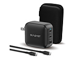 USB�}���[�d�� 100w USB-C�|�[�g×2�AUSB-C�|�[�g×1 /USB Power Delivery�Ή� /GaN(�����K���E��) �̗p �V���R���P�[�u��PD�Ή�100W�i2m�t�j ���[�|�[�`�t �u���b�N [3�|�[�g�n   SE-AC100DC001BKF