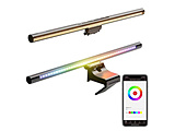 〔LEDモニターライト〕USB-A接続 Wi-Fiネットワーク SCREEN LAMP ブラック LCDSB-03RGB