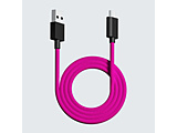 供超特别定做无线使用的USB-C⇔USB-A电缆[1.8m]  霓虹灯粉红pw-usb-type-c-paracord-cable-neon-pink