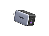 UGREEN Nexode 65W GaN �}���[�d�� 3�|�[�g  �u���b�N 10334 �mPD65W /USB-C×2 /USB-A×1 /3�|�[�g�n