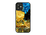 iPhone 12 mini 5.4インチ対応 天然貝ケース 夜のカフェテラス 【864】