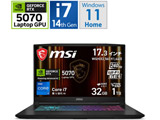Katana-17-HX-B14WGK-6559JP Q[~Om[gp\R Katana 17 B14WGK ubNKatana-17-HX-B14WGK-6559JP [RTX 5070 /17.3^ /Windows11 Home /intel Core i7 /F32GB /SSDF1TB /2025N5f] MSI