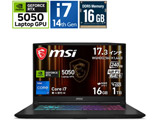 Katana-17-HX-B14WEK-6569JP �Q�[�~���O�m�[�g�p�\�R�� Katana 17 HX B14W(RTX 5050) �u���b�N �m17.3�^ /Windows11 Home /intel Core i7 /�������F16GB /SSD�F1TB /���{��ŃL�[�{�[�h /2026�N2�����f���n