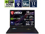 Raider-18-Max-HX-A2WI-2630JP �Q�[�~���O�m�[�g�p�\�R�� (RTX 5080) �R�A�u���b�N �m18.0�^ /Windows11 Pro /intel Core Ultra 9 /�������F64GB /SSD�F2TB /Office�\�t�g�Ȃ� /�p��ŃL�[�{�[�h /2026�N6�����f���n