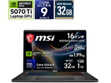 �Q�[�~���O�m�[�g�p�\�R�� Stealth 16 AI+ B3W(RTX 5070) �`���R�[���u���b�N Stealth-16-AI+B3WH-2670JP [Copilot+ PC /16.0�^ /Windows11 Home /intel Core Ultra 9 /�������F32GB /SSD�F1TB /2026�N6�����f��]