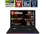 �Q�[�~���O�m�[�g�p�\�R�� Raider A18 HX A9W(RTX 5070) �R�A�u���b�N Raider-A18-HX-A8WHG-2640JP [18.0�^ /Windows11 Pro /AMD Ryzen 9 /�������F32GB /SSD�F1TB /�p��ŃL�[�{�[�h /2026�N6�����f��]
