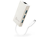 JCH471  USB-C 3.0ハブ［3ポート・LANアダプター内蔵・セルフ／バスパワー］ 【sof001】
