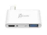 JCH349(ホワイト)  ［USB-C → USB-A / USB-C］3.1 Gen2変換アダプタ 充電・転送 USB PD 2.0対応　USB3.1 Type-C Charging Bridge