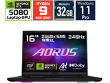 �Q�[�~���O�m�[�g�p�\�R�� AORUS MASTER 16(RTX 5080) �u���b�N�O���[ AORUS MASTER 16 6YJM5JPE64SP [16.0�^ /Windows11 Pro /AMD Ryzen 9 /�������F32GB /SSD�F1TB /2026�N7�����f��]