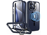 iPhone 15 Pro Max 2p[g nCubhP[X(MagSafeΉj ESR Clear Dark Blue ArmorToughCasewithStashStandforiPhone15ProMax