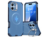 iPhone 16i6.1C`j ~^[O[hX^htnCubhP[X ESR Light Blue CyberToughCasewithStashStand(HaloLock)iPhone16