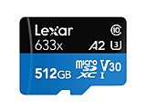 Lexar High-Performance 633x y512GBzmicroSDXCJ[h [Class 10, A2, UHS-I (U3), V30] LSDMI512BBJP633A