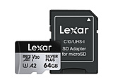Lexar microSDXC�J�[�h 64GB Professional SILVER PLUS�V���[�Y V30 UHS-I U3 A2 LMSSIPL064G-BNANJ   LMSSIPL064G-BNANJ �mClass10 /64GB�n
