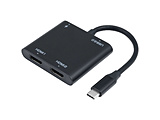 �f���ϊ��A�_�v�^ [USB-C �I�X�����X HDMI��2 /USB-A�{USB-C���X(���d�p PD100W�Ή�)] 4K�Ή�  USA-CHD6BK �m4K�n �y864�z