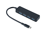 UH-C3454BK USB-C �� USB-A �ϊ��n�u (Chrome/iPadOS/iOS/Mac/Windows11�Ή�) �u���b�N �m�o�X�p���[ /4�|�[�g /USB 3.2 Gen1�Ή��n �y864�z