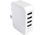 USB�d���A�_�v�^ 4.8A USB4�|�[�g IC AJ-598 �z���C�g