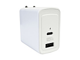 AC�[�d�� USBA+C PD65W �������� ���o�[�V�u��  �z���C�g AC-050 �mPD65W /USB-C×1 /USB-A×1 /2�|�[�g�n