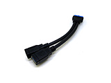 USB3.0ピンヘッダ端子 → USB3.0×2 変換ケーブル  ブラック PD8531
