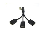 CP0034L USB-Aハブ ケーブルタイプ(L型) ブラック ［バスパワー /3ポート /USB2.0対応］