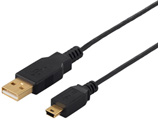 USB2.0ケーブル (A to miniB) スリム 0.5m ブラック BCUAMNSM205BK