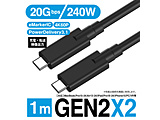 USB-C �� USB-C�P�[�u�� [�f�� /�[�d /�]�� /1.0m /4K /PD240W /USB3.2 Gen2x2]  �u���b�N GEN2X2-1