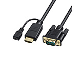 �f���ϊ��P�[�u�� micro USB���X���d �u���b�N KM-HD24V10 �mHDMI��VGA /1m�n
