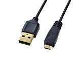 USB-A ⇔ micro USBケーブル [転送 /0.2m /USB2.0] 極細 ブラック KU-SLAMCB02K