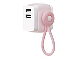 USB�[�d�� USB-A×2 �P�[�u�������O�t ���[�g�����G��  �s���N UL-6925-P �m12W /USB-C�|�[�g�Ȃ� /USB-A×2 /2�|�[�g�n