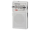 イヤホン巻き取りポケットラジオ AudioComm シルバー RAD-P200S-S ［ワイドFM対応 /AM/FM］