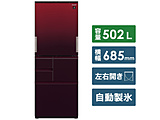 【基本設置料金セット】 SJ-AW50H-R  冷蔵庫プラズマクラスター冷蔵庫 レッド系[5ドア/両開きタイプ]  グラデーションレッド SJ-AW50H-R ［5ドア /左右開きタイプ /502L］