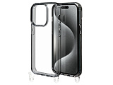 iPhone 15 Pro �n�C�u���b�h�P�[�X TPU×PC 2Way �X�g���b�v�z�[���p�[�c�E����  �u���b�N