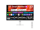 PC���j�^�[ LG Smart Monitor AI �z���C�g 27U511SB-W �m27�^ /�t��HD(1920×1080) /���C�h /120Hz�n