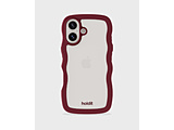 iPhone 16p wʃNAϏՌP[X Wavy Case Red Velvet/Transparent 16435