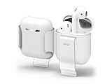 AirPods(エアーポッズ)用ケース CarryingClip for AirPods EL_APDCSPCCL_FT ホワイト