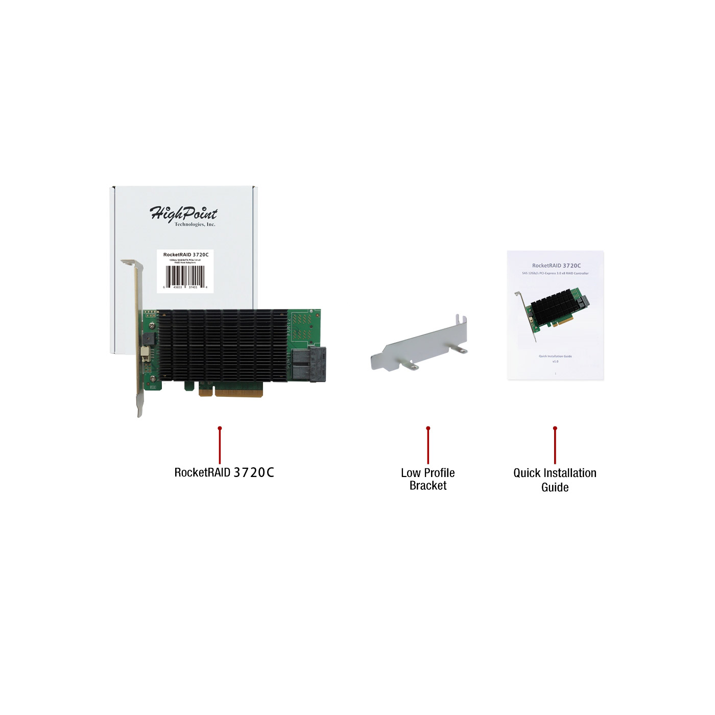 SAS/SATA RAID コントローラ 内蔵8ポート［PCI-Express］ RocketRAID 3720C