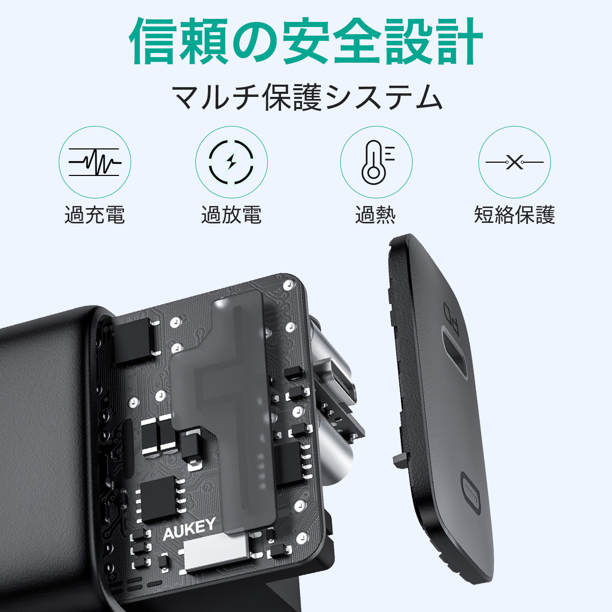 スマホ 充電器 AUKEY オーキー Swift 20W ブラック PA-R1 iPhone USB-C タイプC 急速充電 Android