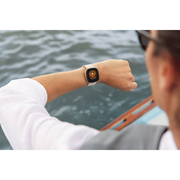 【Suica対応】Fitbit Sense GPS搭載 スマートウォッチ ルナホワイト/ソフトゴールド L/S サイズ ルナホワイト  FB512GLWT-FRCJK