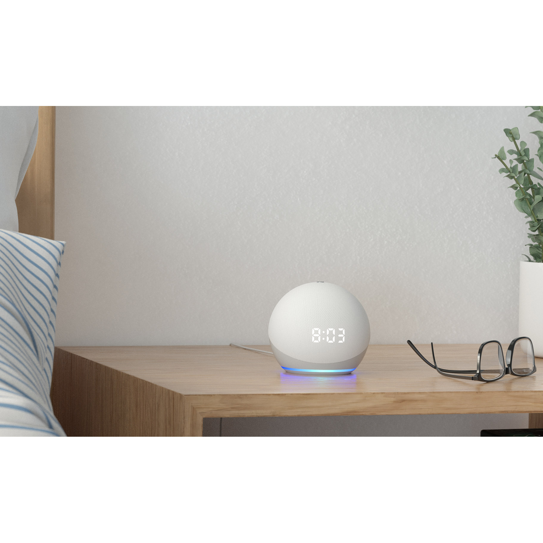 Echo Dot (エコードット) 第4世代 - 時計付きスマートスピーカー with Alexa グレーシャーホワイト B084J4TR39  ［Bluetooth対応 /Wi-Fi対応］｜の通販はソフマップ[sofmap]