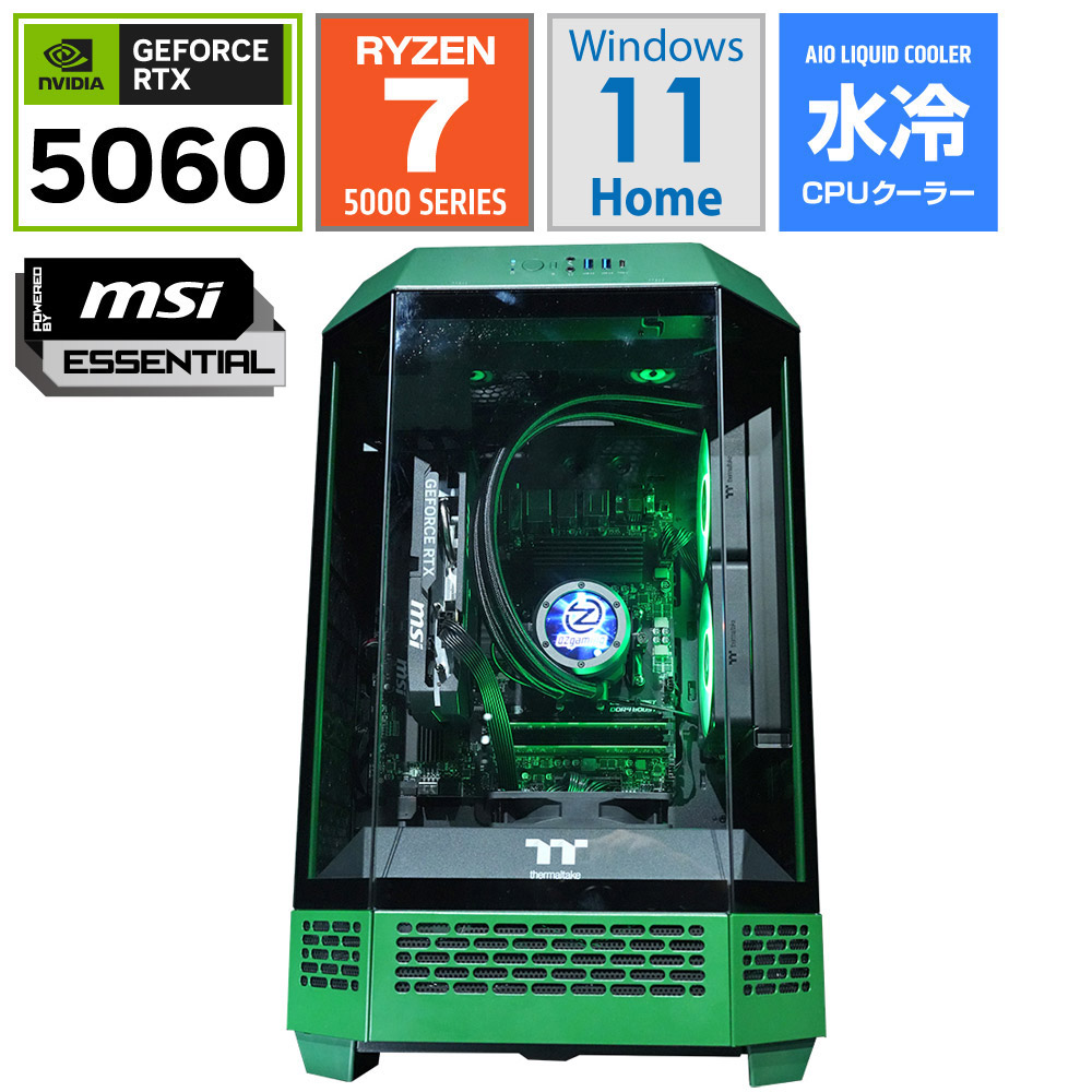ゲーミングデスクトップパソコン T300-RACINGGREENR-R57X5060-V2