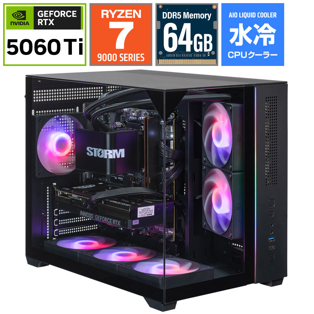 ゲーミングデスクトップパソコン SGL97XS56TH64G1BH [RTX 5060 Ti 16GB