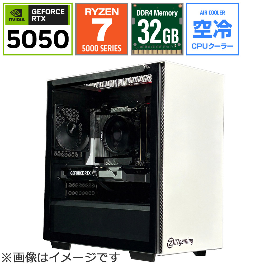 ホワイト SW-R57X-5050-32G-1T [RTX5050] 【S Series】