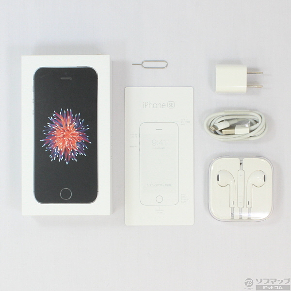 中古】iPhone SE 64GB スペースグレイ MLM62J／A au 〔SIMロック解除
