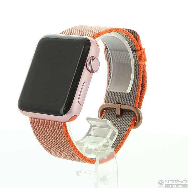 Apple Watch Series 2 42mm ローズゴールドアルミニウムケース スペースオレンジ／アントラシットウーブンナイロンバンド
