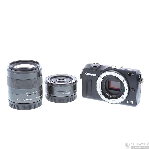 中古】EOS M2 ダブルレンズキット BK (1800万画素／SDXC