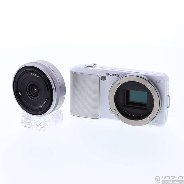 中古】NEX-3A (ホワイト) 薄型広角レンズキット E 16mm F2.8付属